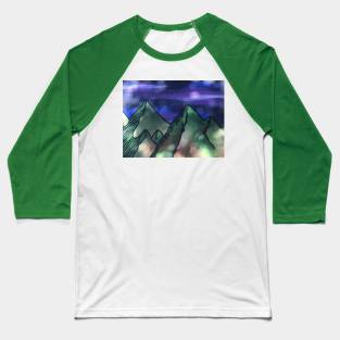 Majestic Mountains - Painting Baseball T-Shirt